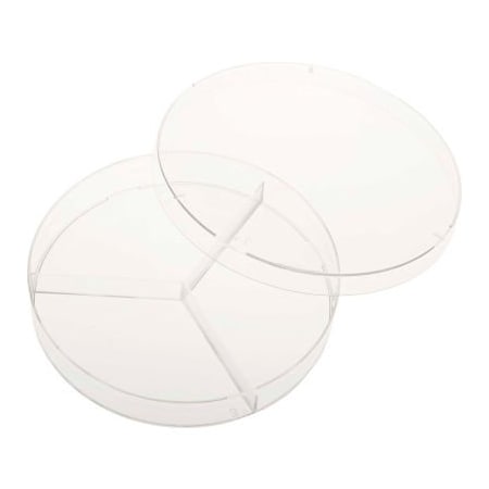 Celltreat CELLTREAT 100mm x 15mm Petri Dish, 3 Compartments, Sterile, Clear, 500/Case 229683